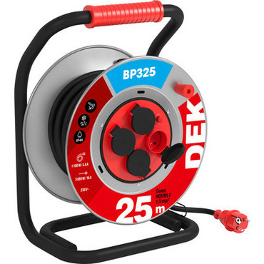 Kabel prodlužovací gumový na bubnu DEK BP325 25 m 1,5 mm2 IP 44