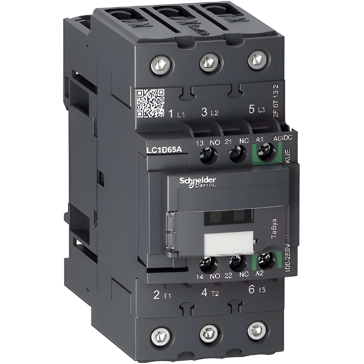 SCHN LC1D65AKUE TeSys D Green 3P AC-3 65A 100 - 250V AC/DC