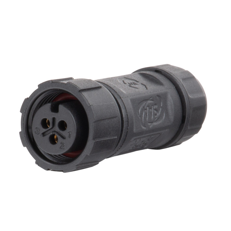 MC LED Konektor - zásuvka, IP67, pájecí, M12, 3piny