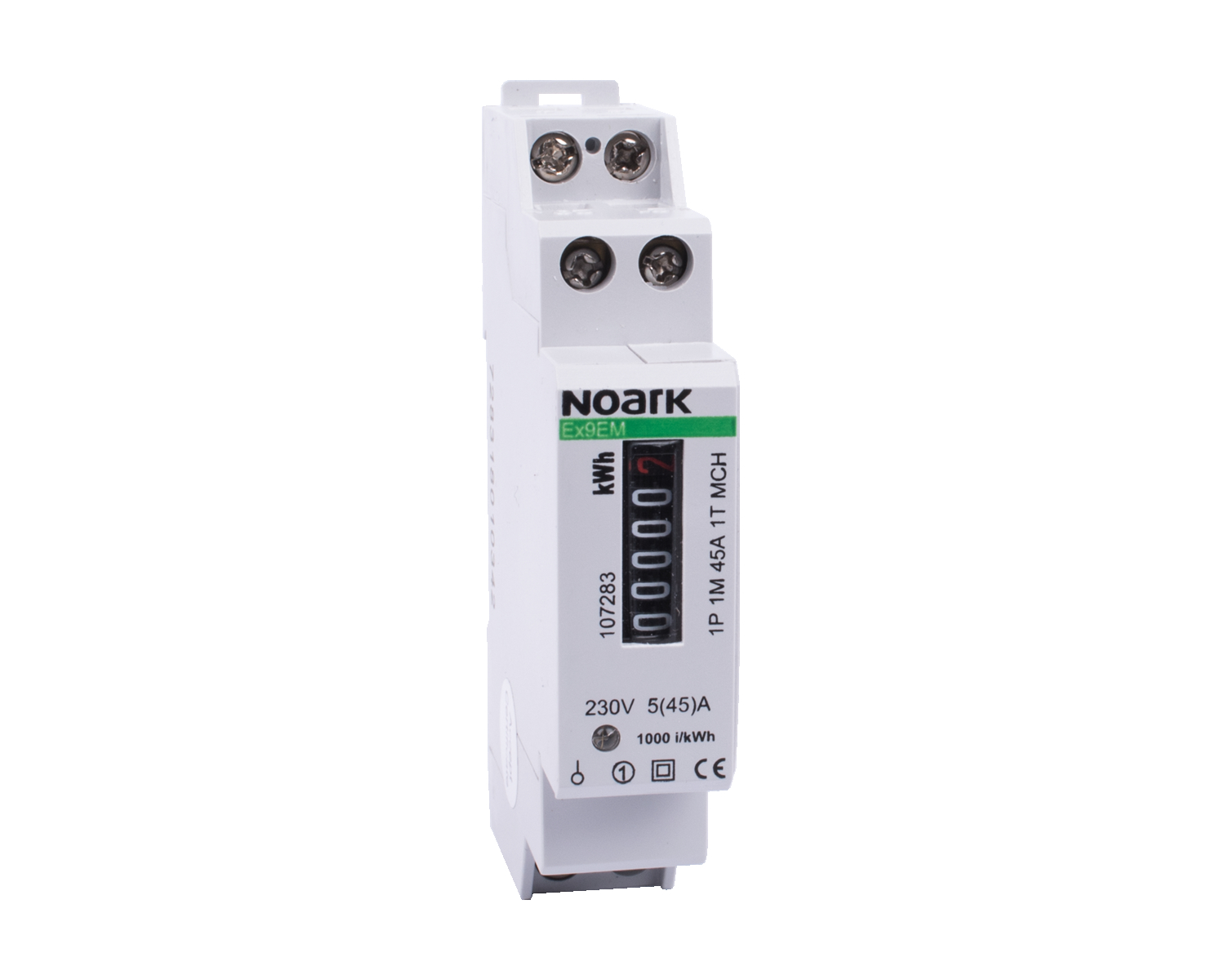 Elektroměr NOARK 107283 Ex9EM 1P 1M 45A 1T MCH 1-modulový, 45 A, 1-tarifní, Mechanický displej