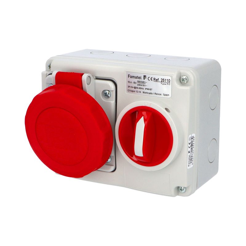 FAM Zásuvka nástěnná blokovaná 25109 IP67/400V/16A/4P 6h - SpeedPRO