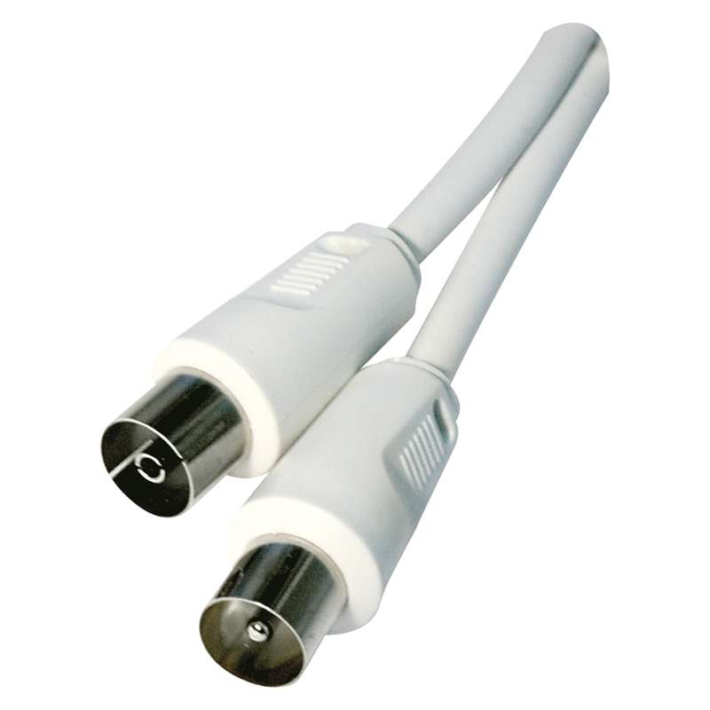 Kabel anténní EMOS SD3003, koaxiální, PVC, IEC vidlice/IEC zásuvka, přímý, bílá, 3,5 m