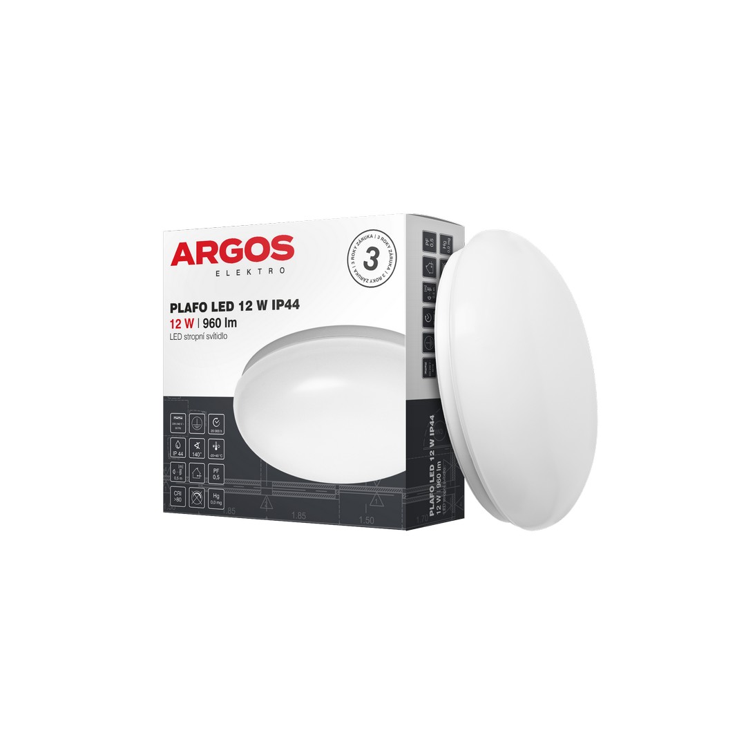 LED svítidlo přisazené ARGOS PLAFO LED 12W IP44