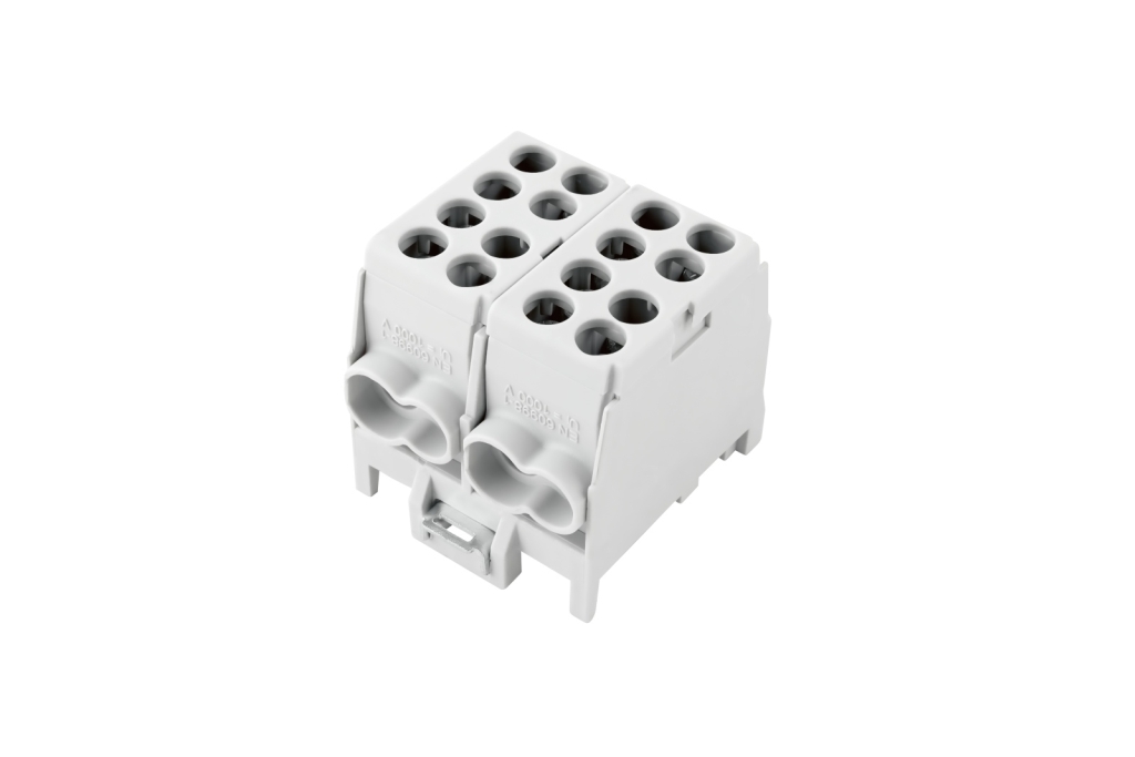 EL 1000284 Svorkovnice rozbočovací HLAK 25 2/4 S, 100A, 2pól., AL/CU, IP20, šedá, na DIN /2080213 (b