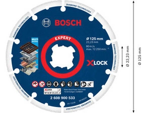 Kotouč DIA Bosch Expert Metal X-LOCK 125×22,23 mm