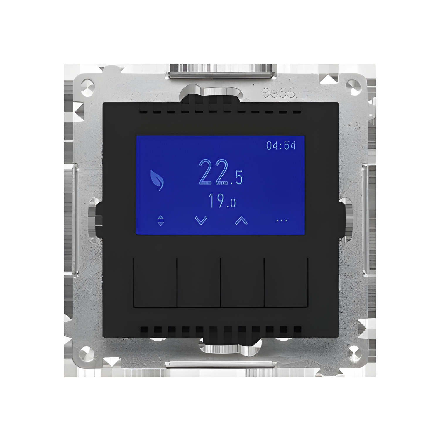 Termostat digitální SIMON 55 TETD1A.01/149, programovatelný, s displejem, černá matná
