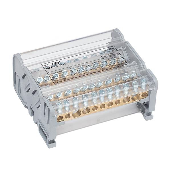 MOREK MAB4125A18 Distribuční blok MOBLOCK MAB 125A-11 (4 pól), 2x35 + 2x25 + 7x6mm2