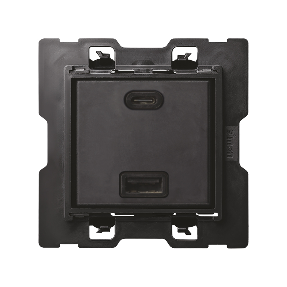 SIMON 100 10000296-039 USB nabíječka 1 násobná, USB typ C + A, 3,1 A/5V DC, 30 W, 230 V~, šroubové s