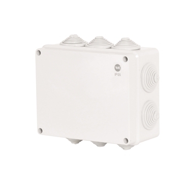 FAM Krabice SolidBOX 68112 IP55, 198x163x80mm, plné víko, stupňovité vývodky (10x)