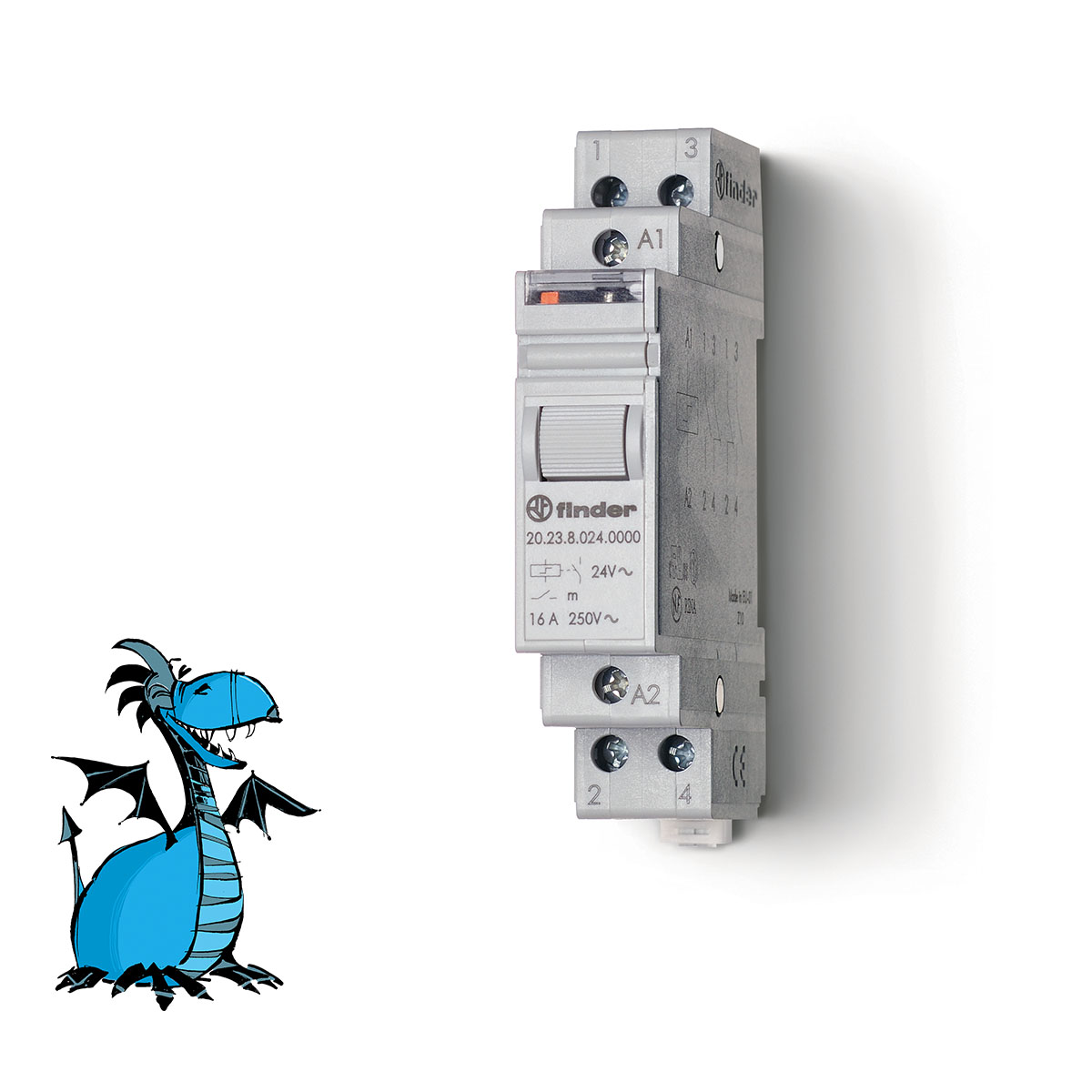 FINDER 20.23.8.024.4000 Spínač imp. ovl., 1Z_1R/16A, 24V AC