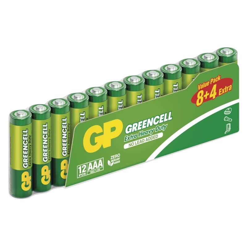 Baterie zinková GP GREENCELL B1210F AAA (R03), 8+4SH