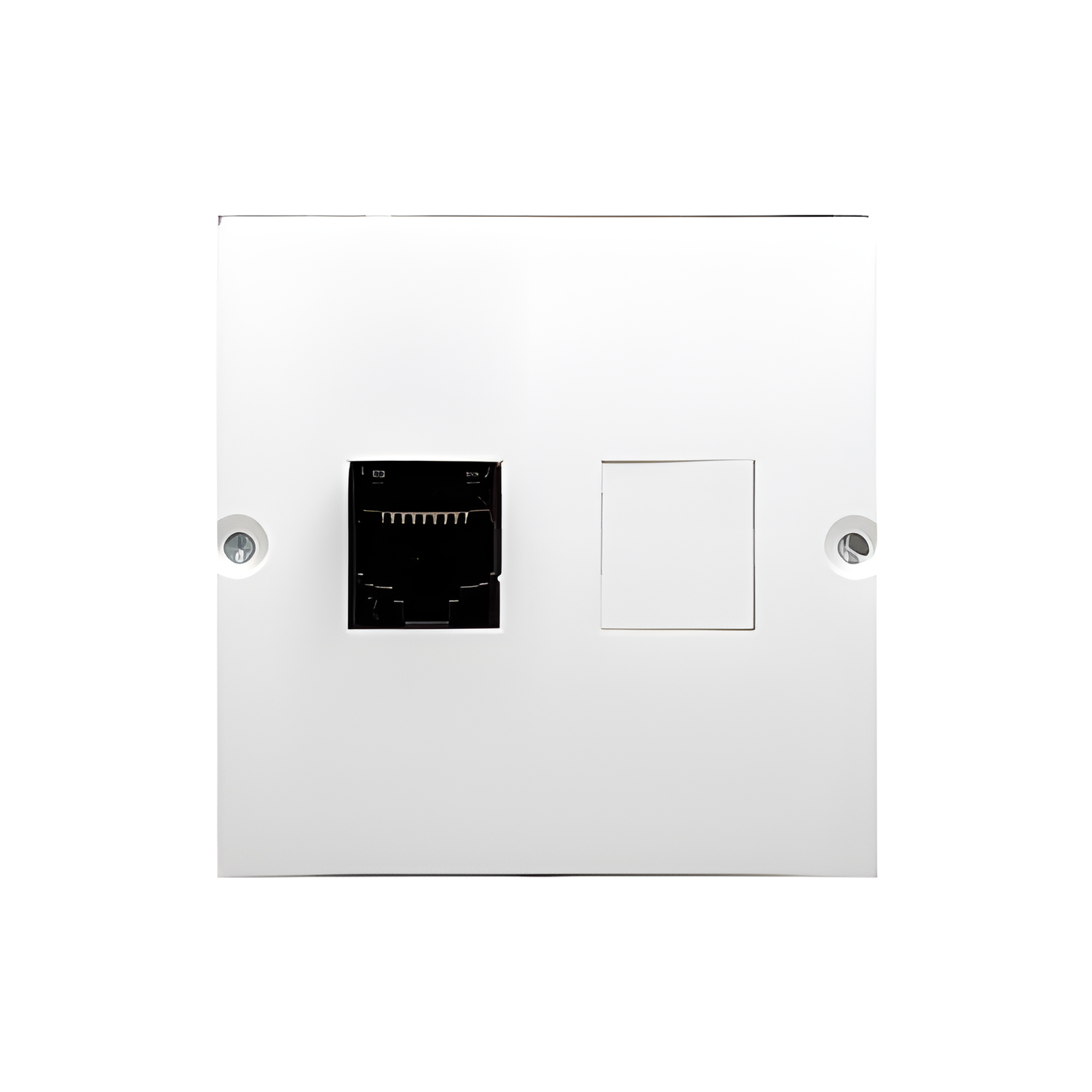 Zásuvka datová SIMON BASIC BMF51.02/11, 1 násobná RJ45 kat. 5e (přístroj s krytem), bílá