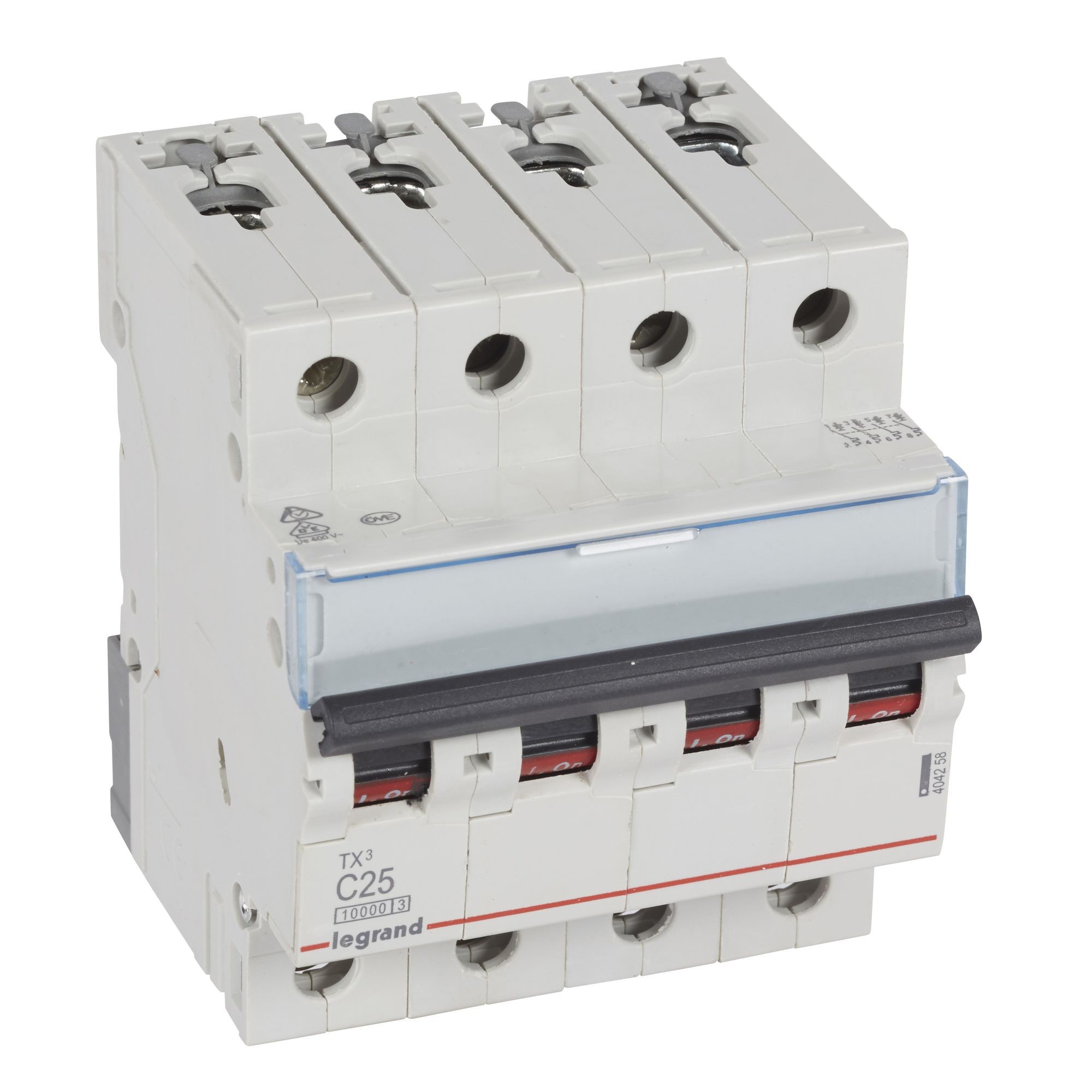 Jistič čtyřpolový LEGRAND 404258 TX3 4P C25 10000A