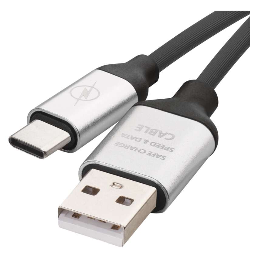 Kabel USB EMOS SM7025BL, 2.0, USB-A/USB-C, černá, 1 m