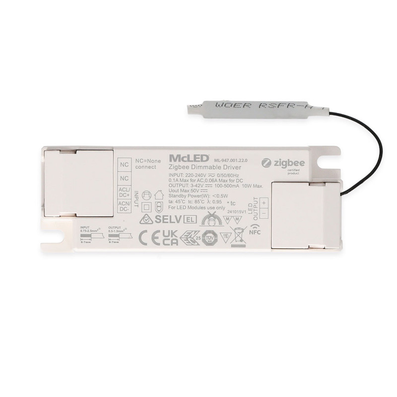MC LED Stmívatelný ZigBee driver 10W, 100-500mA, 3-42VDC