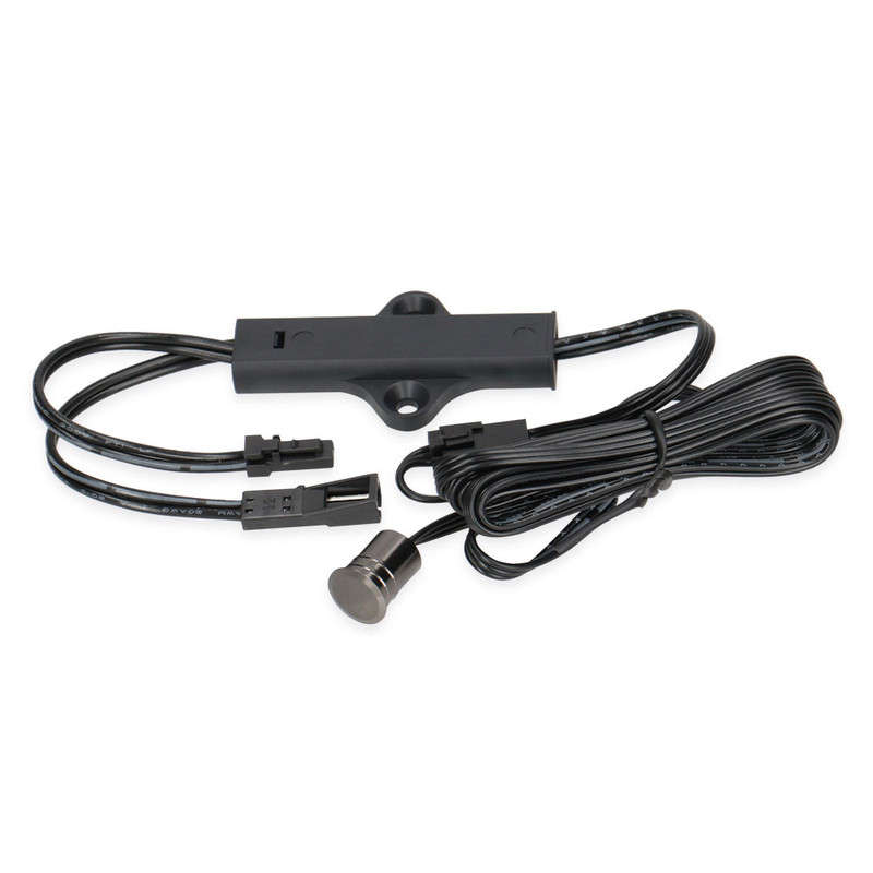 MC LED Kovový dotykový spínač/stmívač, 12/24 V DC, max. 3 A, kabel 1 m, mini konektory 91505-MP/FP
