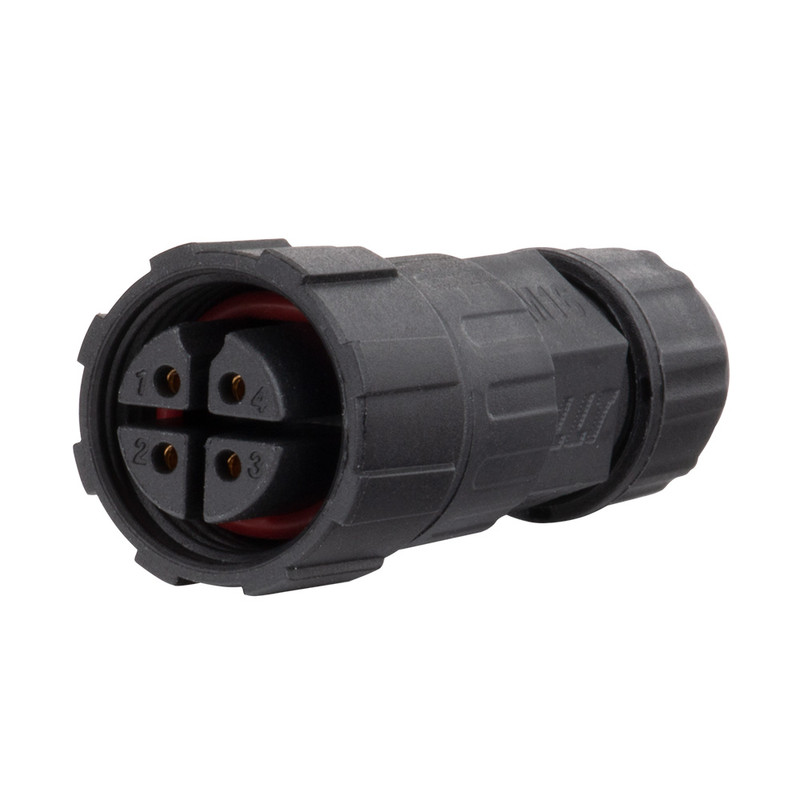 MC LED Konektor - zásuvka, IP67, pájecí, M16, 4piny