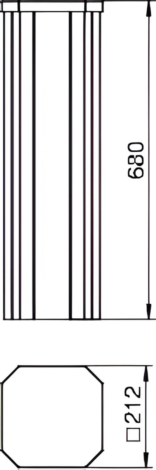 ISSHS4 61OT3LGR Instalační půlsloup