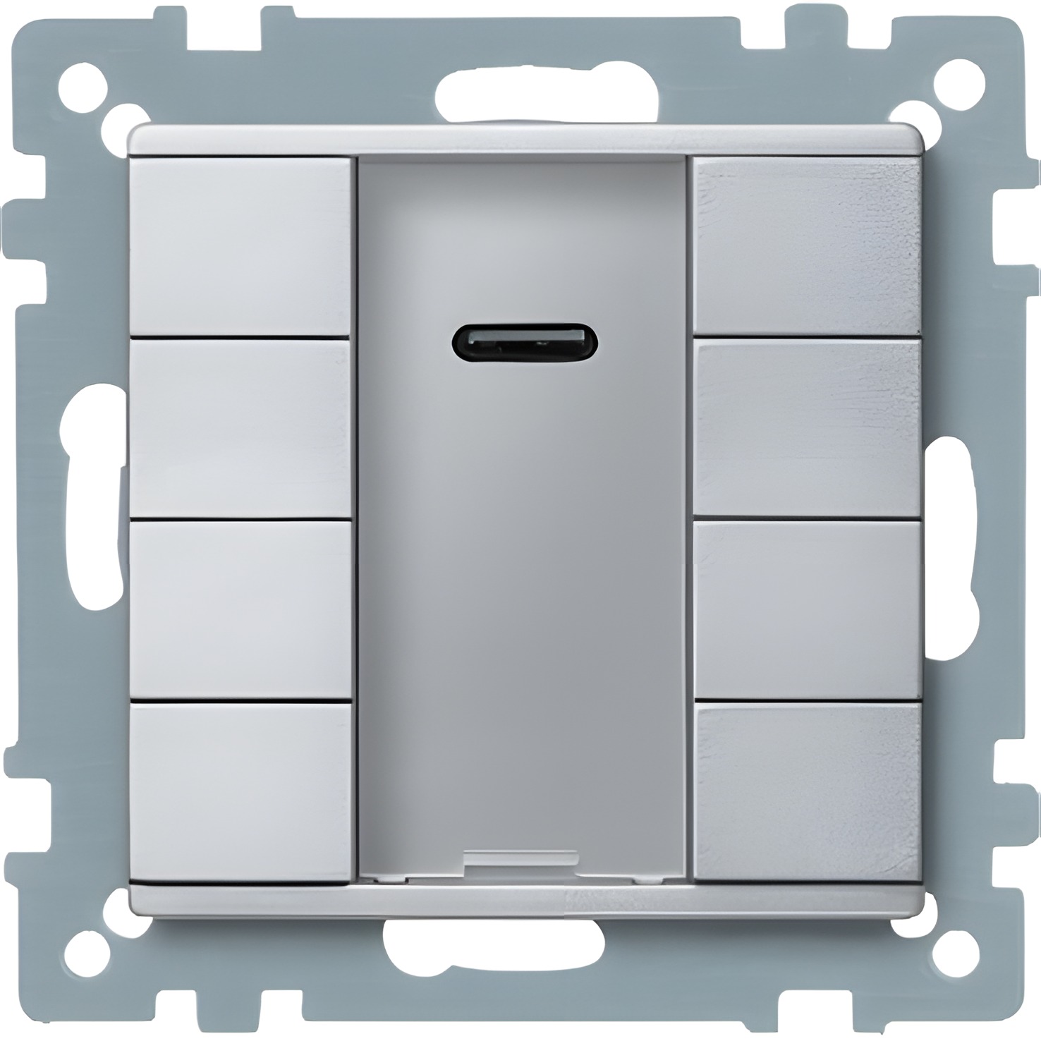 SCHN MTN627960 KNX tlač. panel 4-násobný plus + IČ přijímač, Aluminium, System M