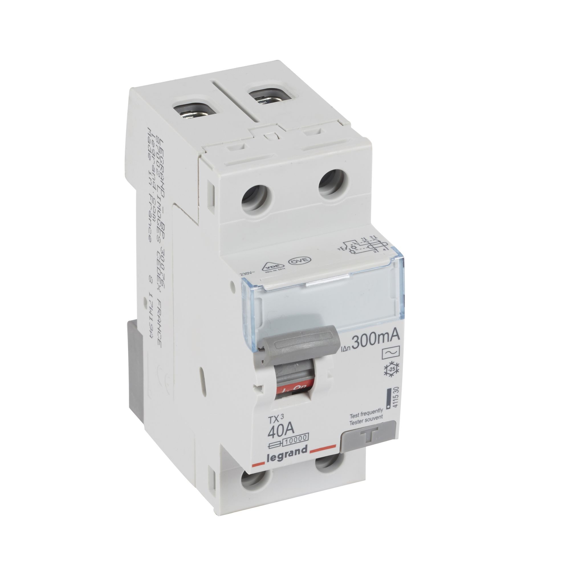 Chránič dvoupolový LEGRAND 411530 TX3 CHRÁN. 2P 40A 300MA AC