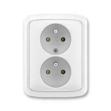 ABB 5512A-2359 B Tango Zásuvka dvojnásobná s ochrannými kolíky, s clonkami