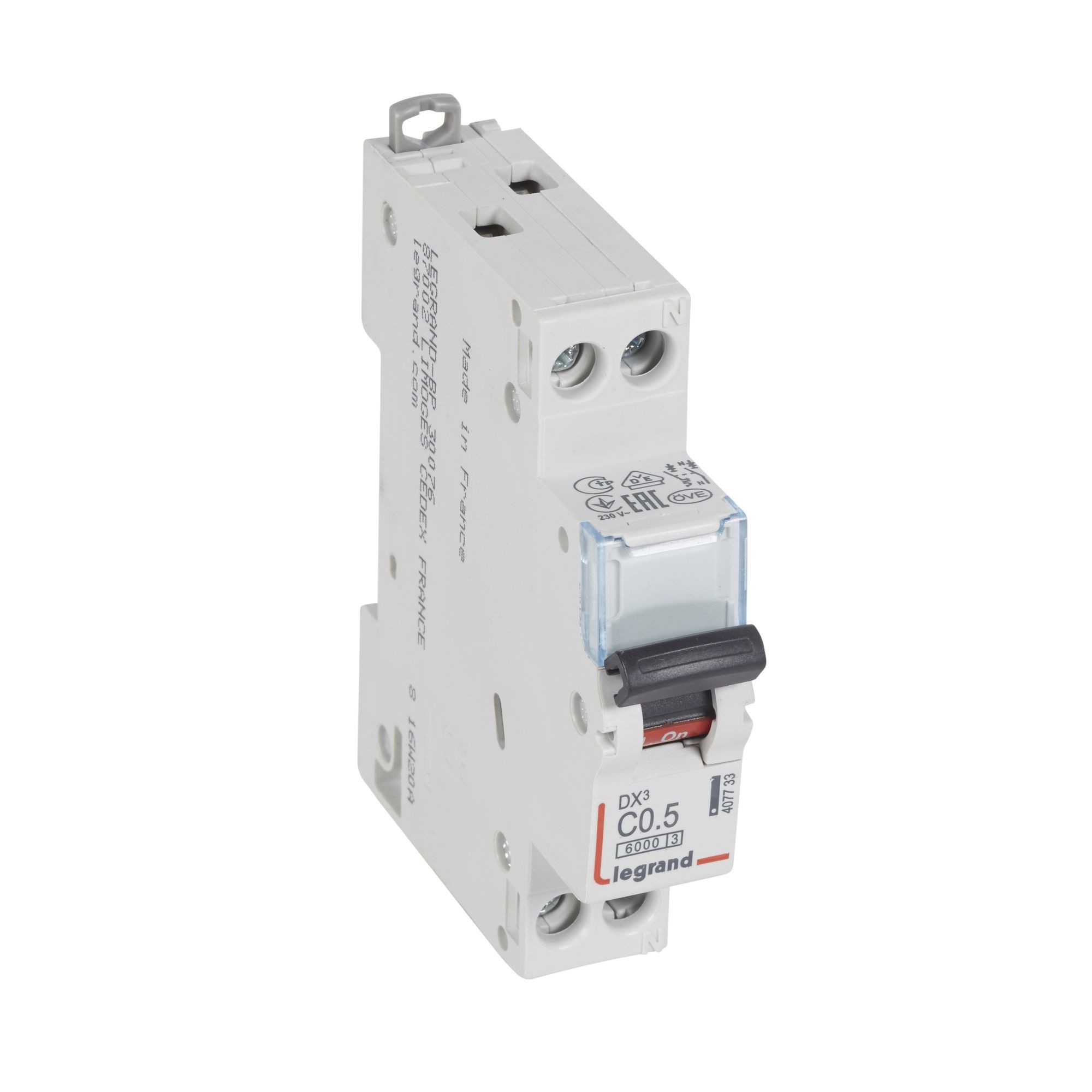 Jistič dvoupolový LEGRAND 407733 DX3 1P+N C0,5 6/10KA