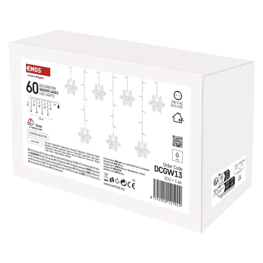 EMOS DCGW13 60LED ACRYLIC SNOWFLAKES CW