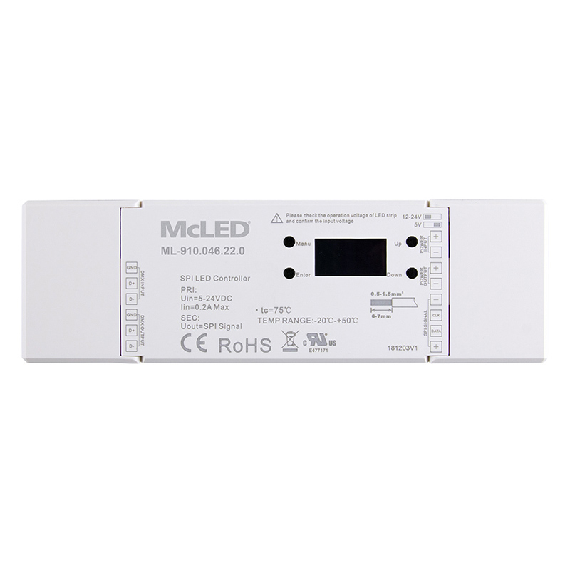 MC LED RF a DMX přijímač k ovládání digitálních SPI LED pá
