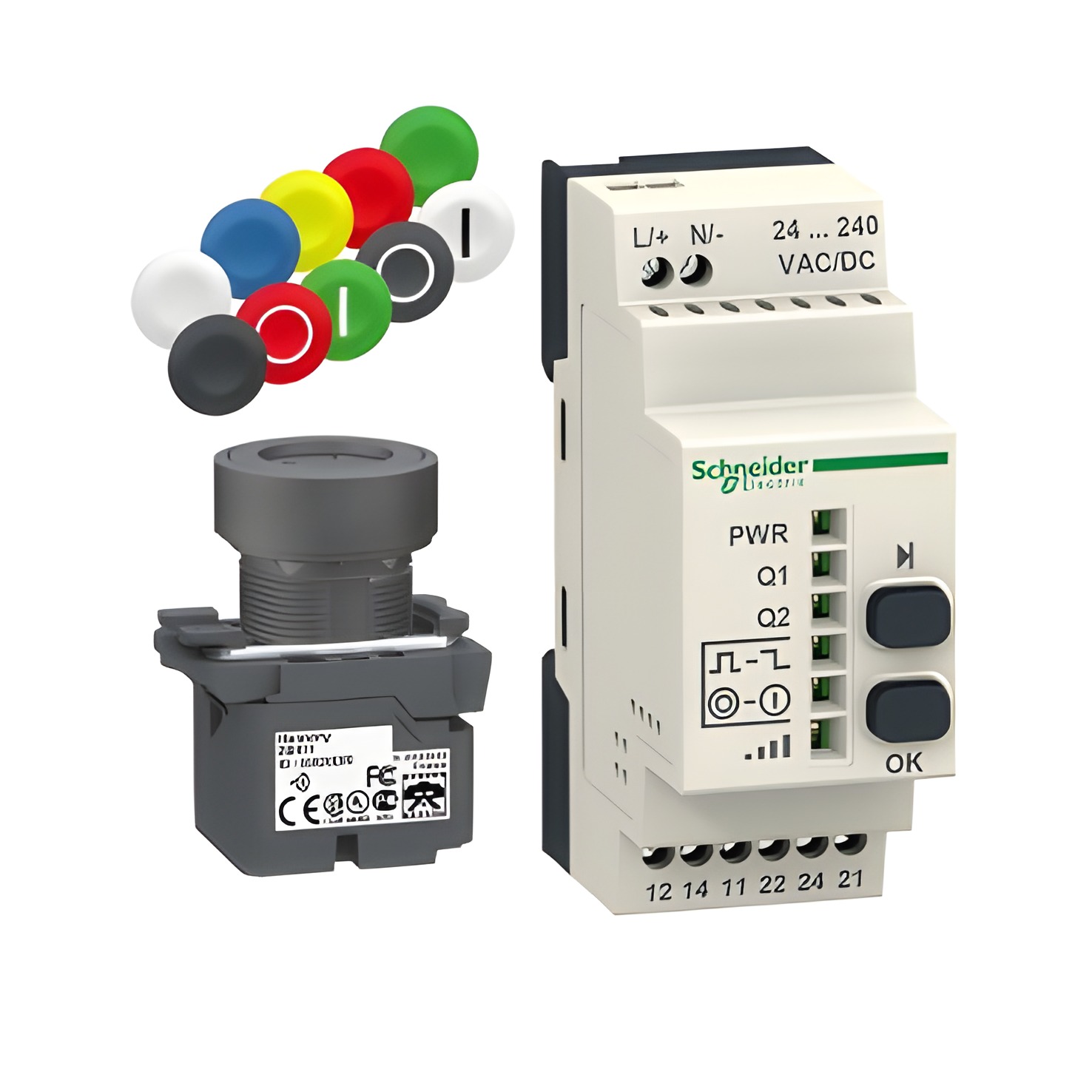 SCHN XB5RFA02 Předpřipravená sada XB5R (programovatelný přijímač 24…240 V AC/DC)