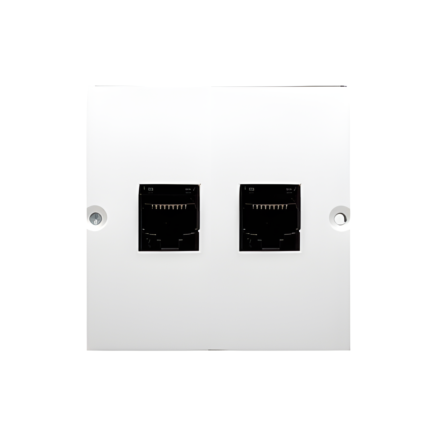 Zásuvka datová SIMON BASIC BMF52.02/11, 2 násobná RJ45 kat. 5e (přístroj s krytem), bílá