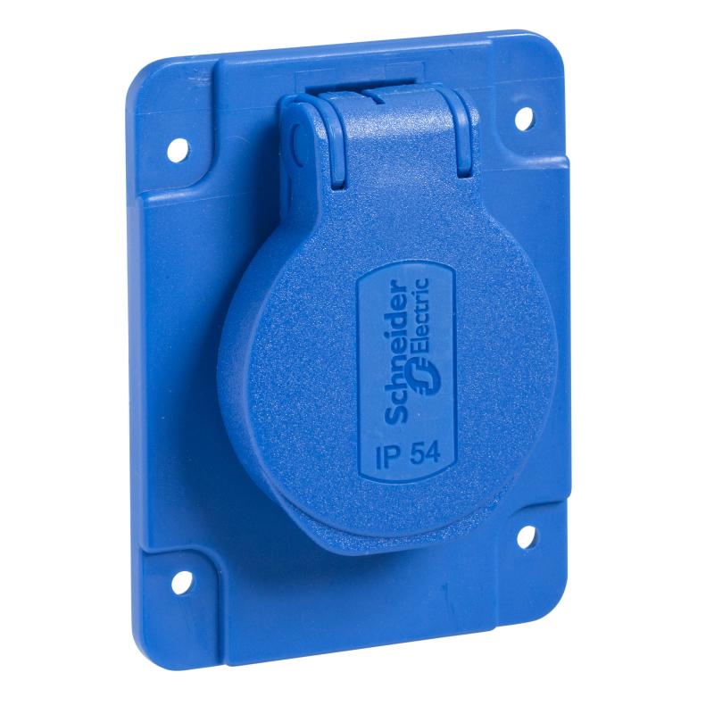 SCHN PKS62B Zásuvka schuko 65 x 85 16A2P+PE 250V IP54 modrá