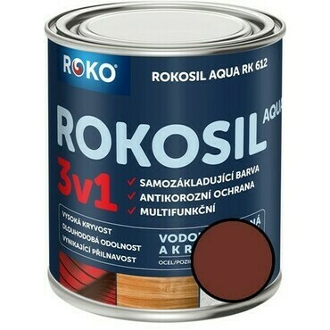 Barva samozákladující Rokosil Aqua 3v1 RK 612 čer. hnědá, 0,6 l