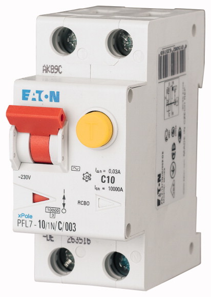 Chránič proudový s jištěním Eaton PFL7-10/1N/B/003-A-DE