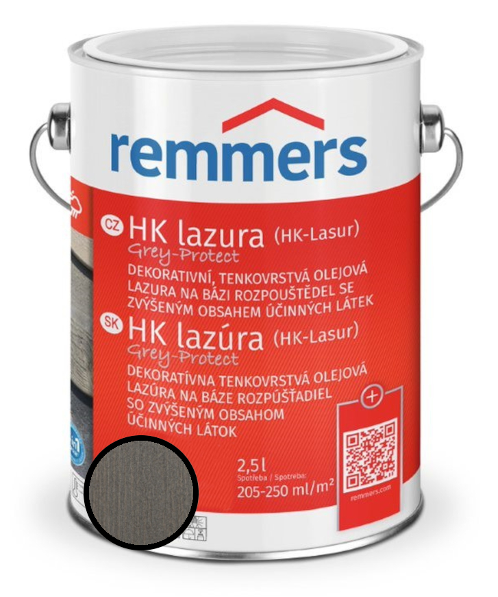 Lazura tenkovrstvá HK Lazura Grey Protect grafitová, 0,75 l