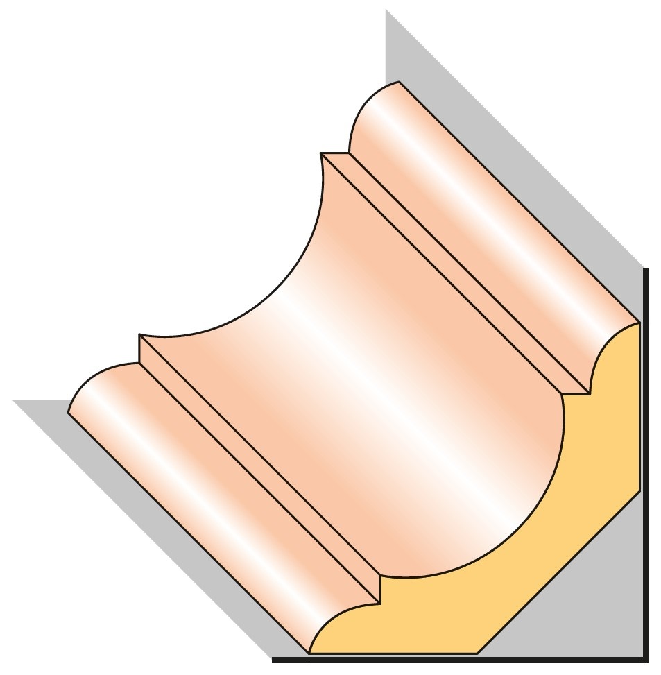 Lišta stropní S4 smrk nastavený 29×29×2000 mm, 25 ks/bal