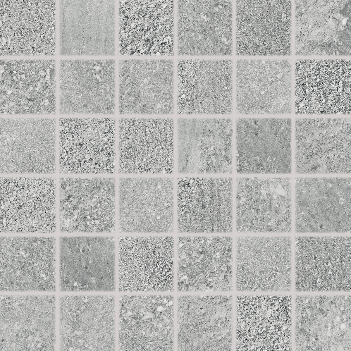 Mozaika Rako Stones 5×5 cm (set 30×30 cm) šedá DDM06667