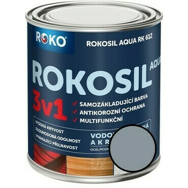 Barva samozákladující Rokosil Aqua 3v1 RK 612 šedá pastelová, 0,6 l