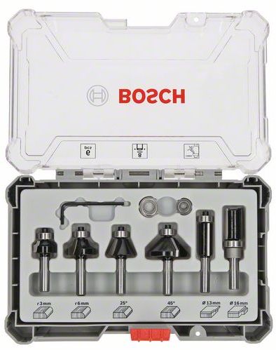 Sada zaoblovacích fréz Bosch Trim&Edging 6 ks