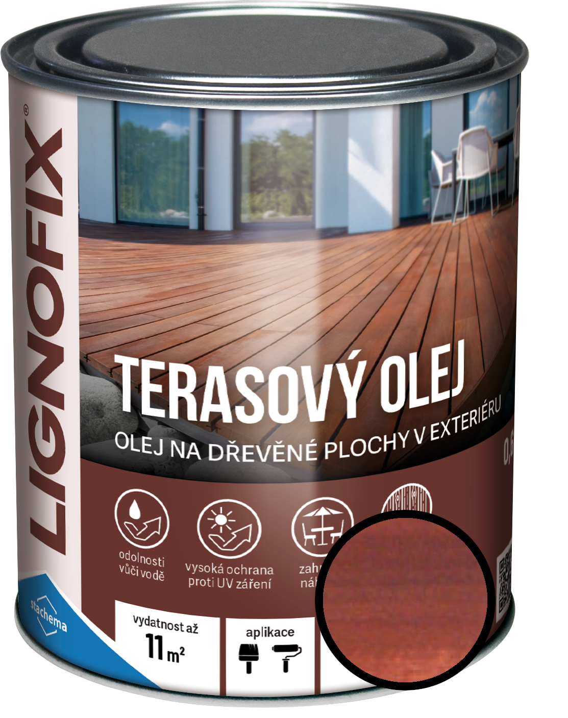 Olej terasový Lignofix mahagon, 2,2 l