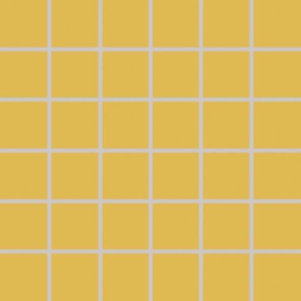 Mozaika Rako Color Two 5×5 cm (set 30×30 cm) tmavě žlutá matná GDM05142
