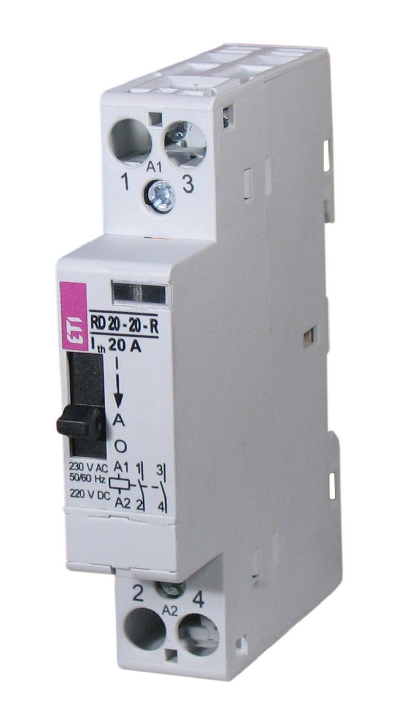 Stykač s manuálním ovládáním ETI R 20-20-R-230V AC