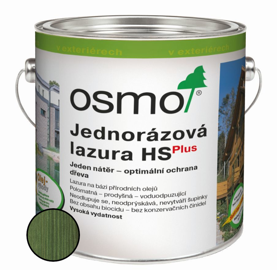 Lazura jednorázová Osmo HS plus 9242 jedlově zelená 2,5 l