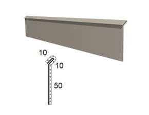 Stěnová lišta vyhnutá z poplastovaného plechu Viplanyl r.š. 70 mm