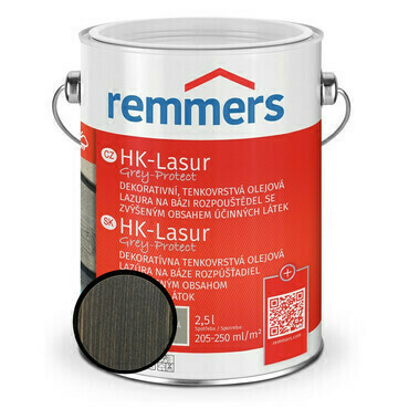 Lazura ochranná Remmers HK Lasur Grey protect antracitová, 2,5 l