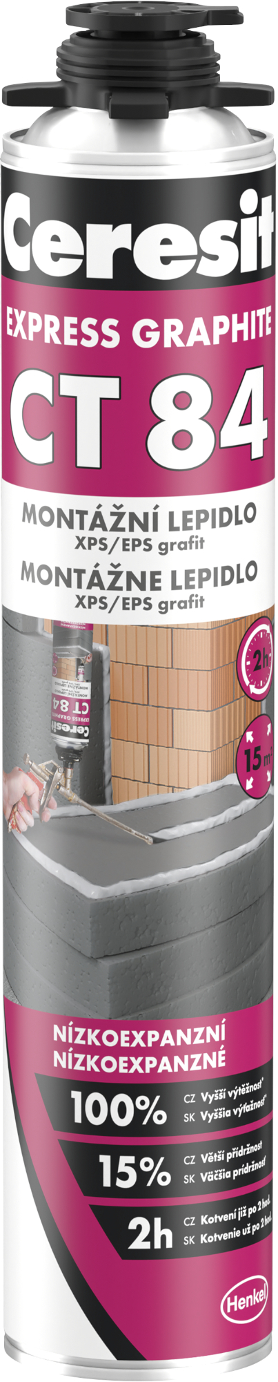 Lepidlo polyuretanové Ceresit CT 84 EXPRESS GRAPHITE 850 ml