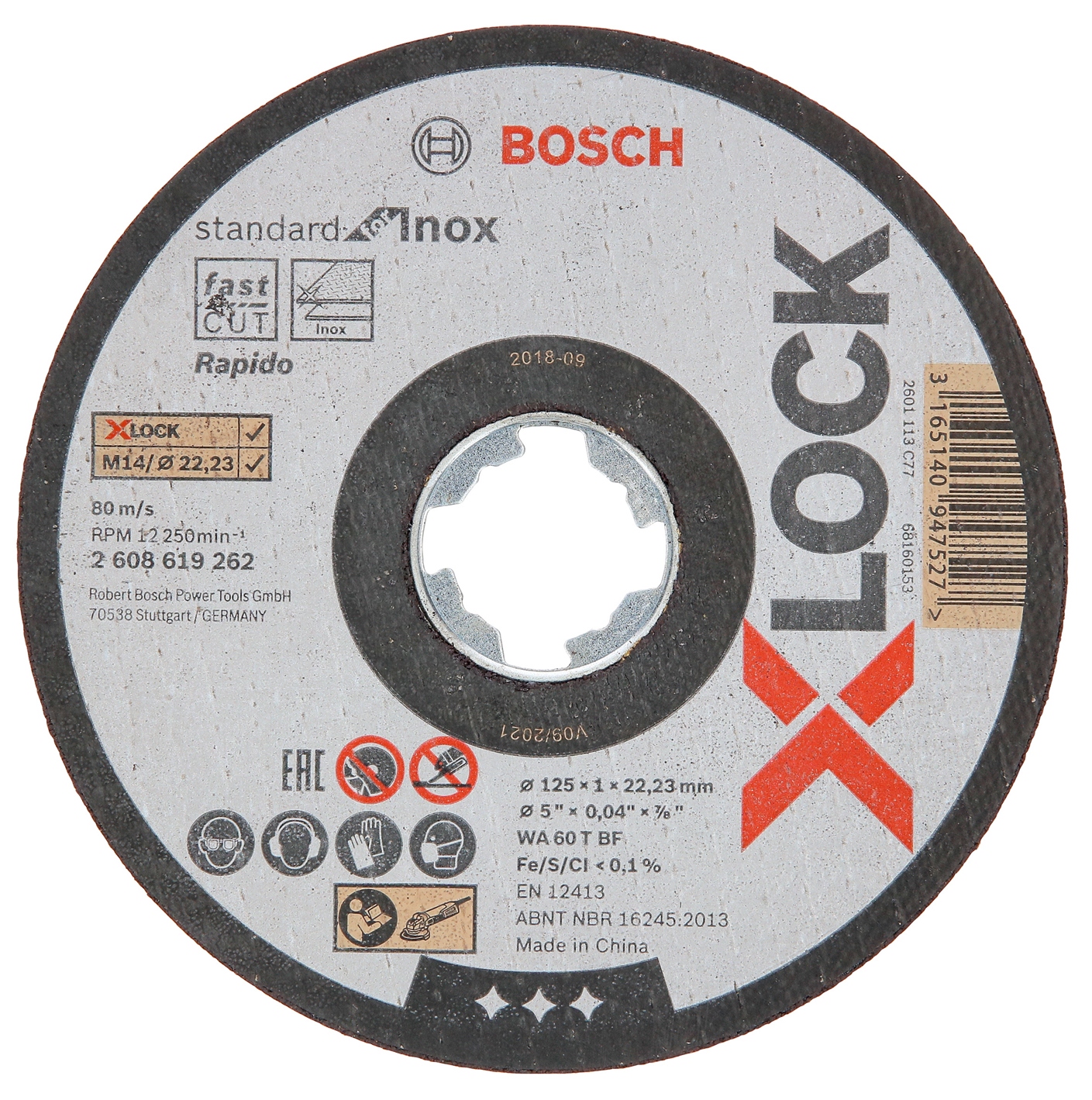 Kotouč řezný Bosch Standard for Inox X-LOCK 125×1 mm 10 ks