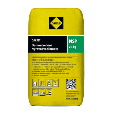Samonivelační vyrovnávací hmota Sakret NSP, 25 kg