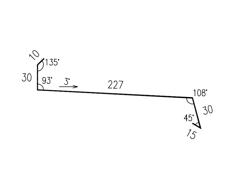 Oplechování římsa RS312A SP25 2N156 černá 0,5 mm 2 bm