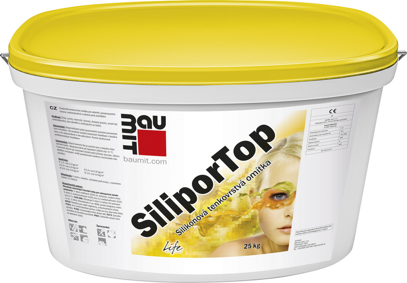 Omítka silikonová Baumit SiliporTop škrábaná 1,5 mm 25 kg