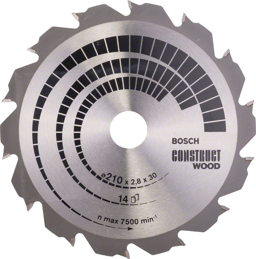 Kotouč pilový Bosch Construct Wood 210×30×2,8 mm 14 z.